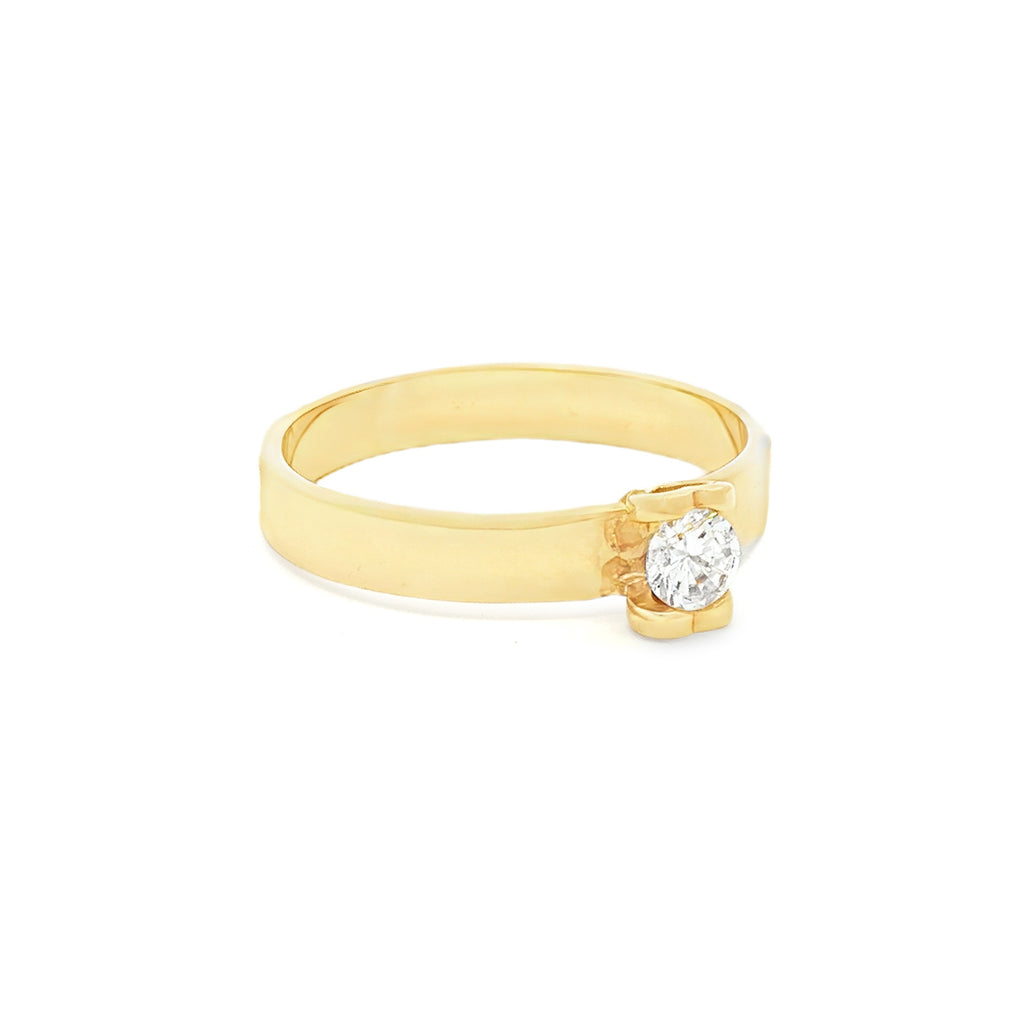 ANILLO SOLITARIO ZIRCÓN ENGASTE CORAZÓN
