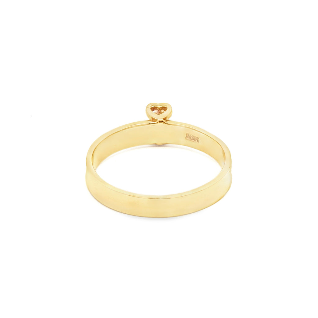 ANILLO SOLITARIO ZIRCÓN ENGASTE CORAZÓN