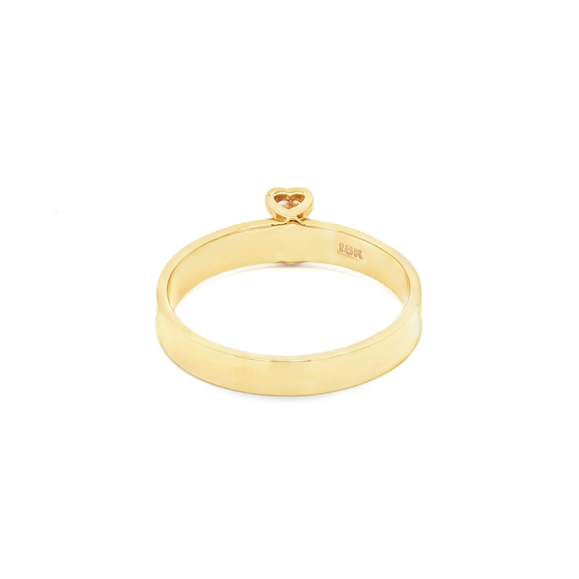 ANILLO SOLITARIO ZIRCÓN ENGASTE CORAZÓN