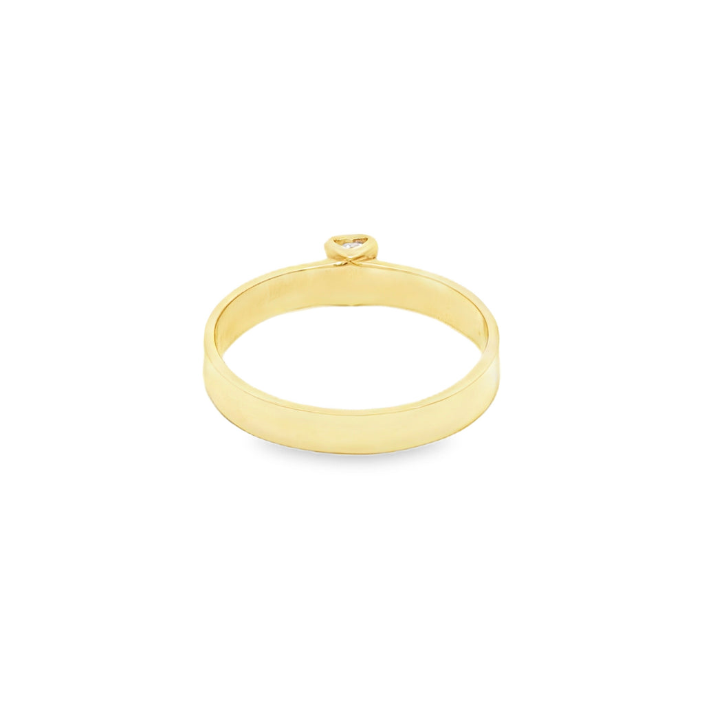 ANILLO SOLITARIO ZIRCÓN ENGASTE CORAZÓN