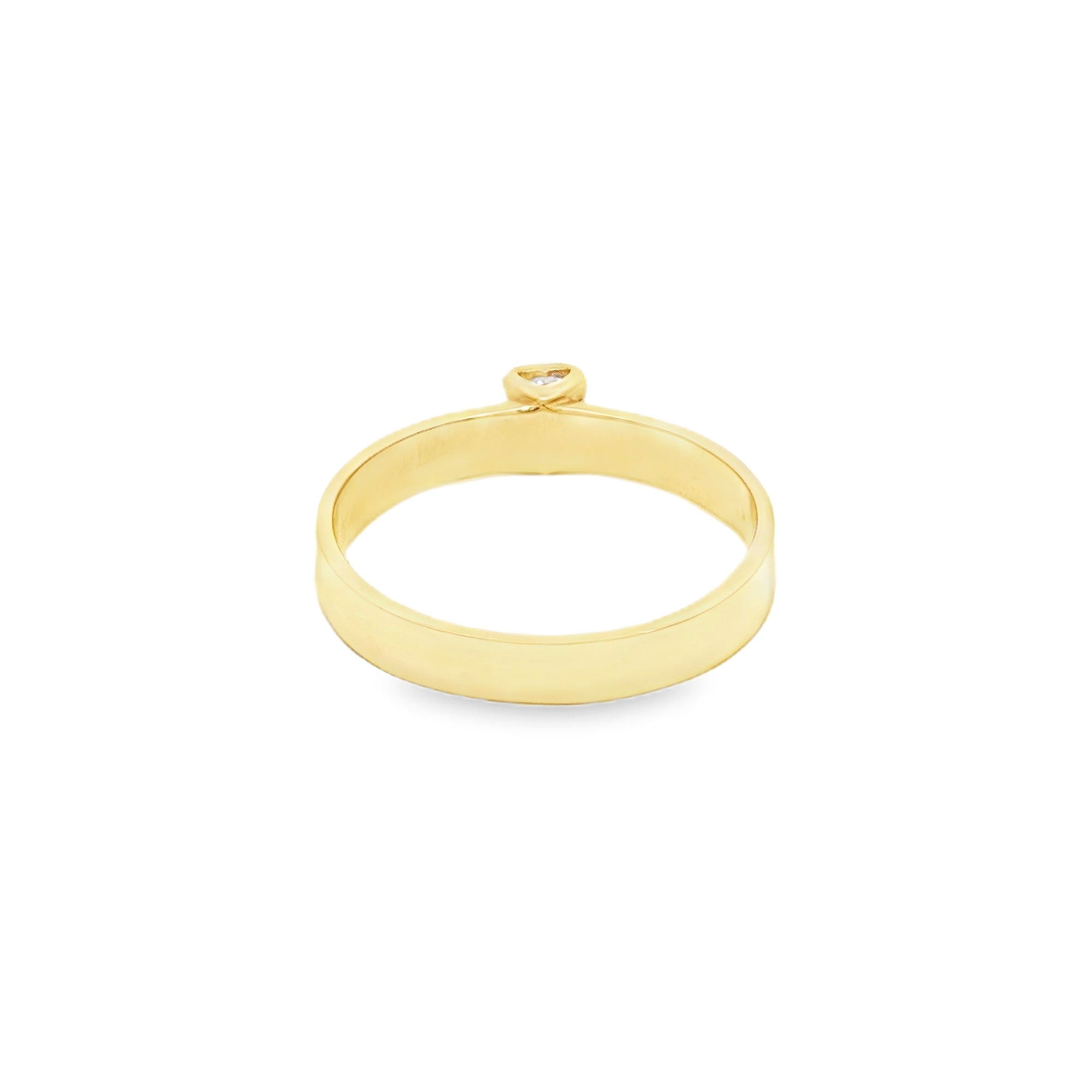 ANILLO SOLITARIO ZIRCÓN ENGASTE CORAZÓN