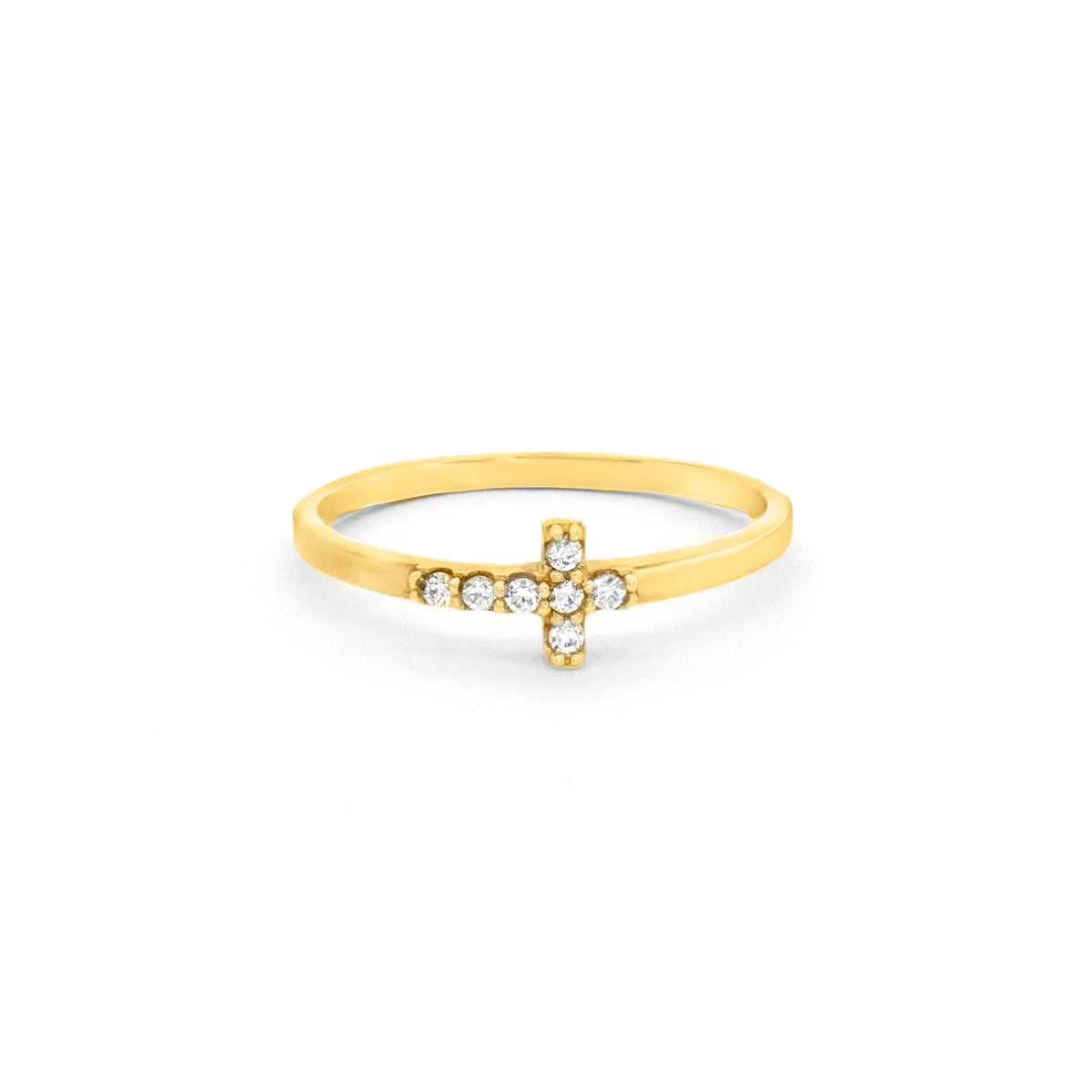 ANILLO CRUZ CON ZIRCÓN