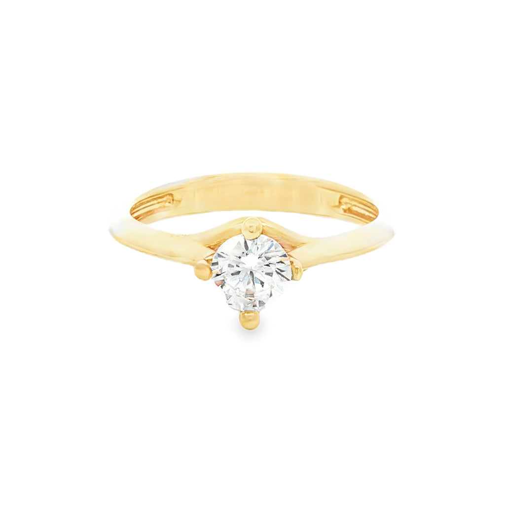 ANILLO SOLITARIO ROMBO CON ZIRCÓN