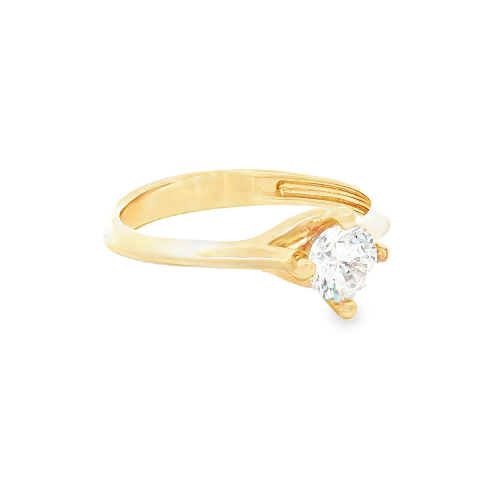 ANILLO SOLITARIO ROMBO CON ZIRCÓN