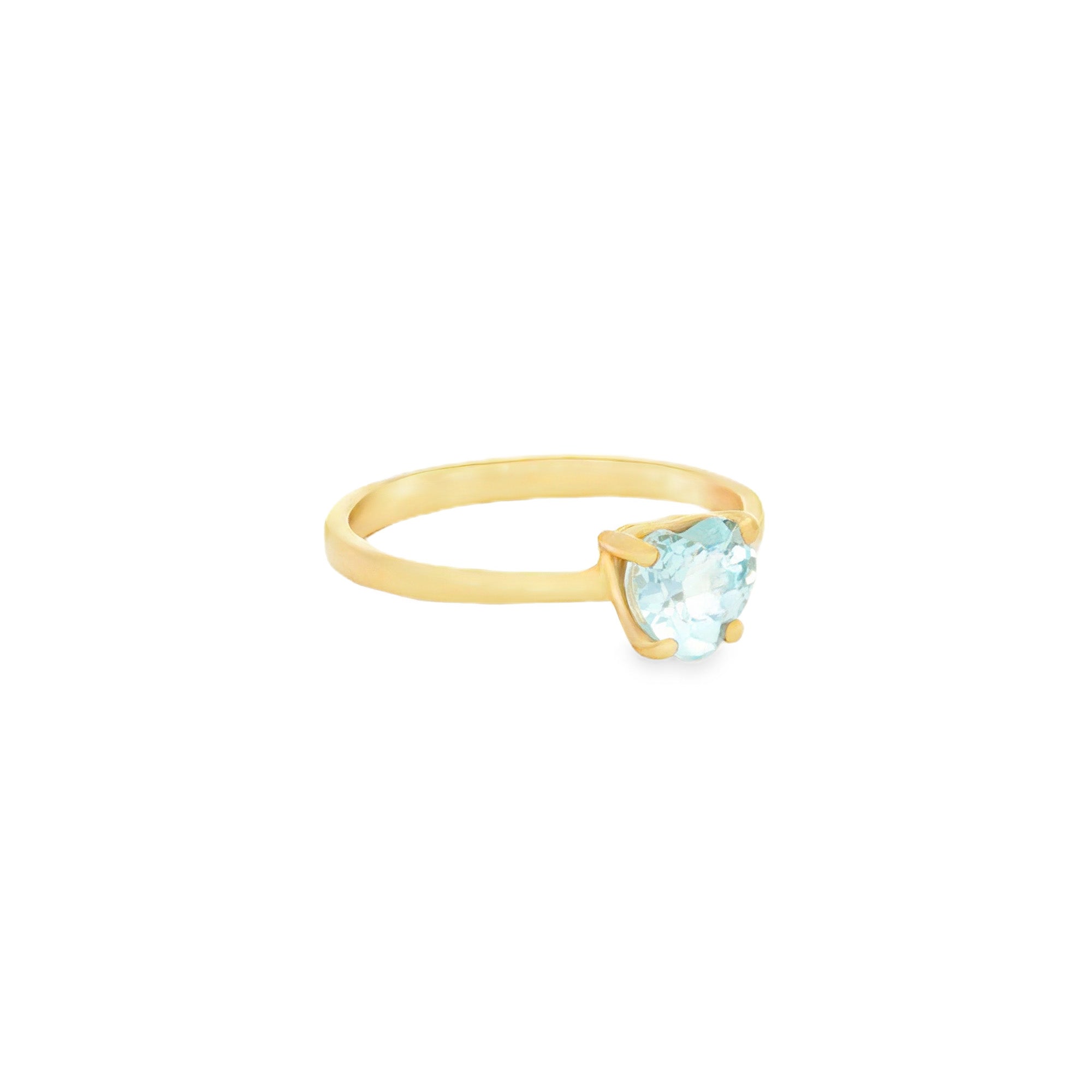 ANILLO SOLITARIO TOPACIO CORAZÓN