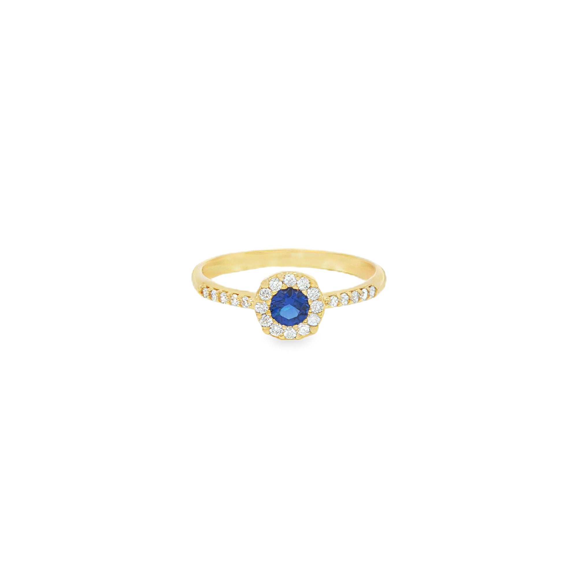 ANILLO FLOR ZIRCÓN AZUL