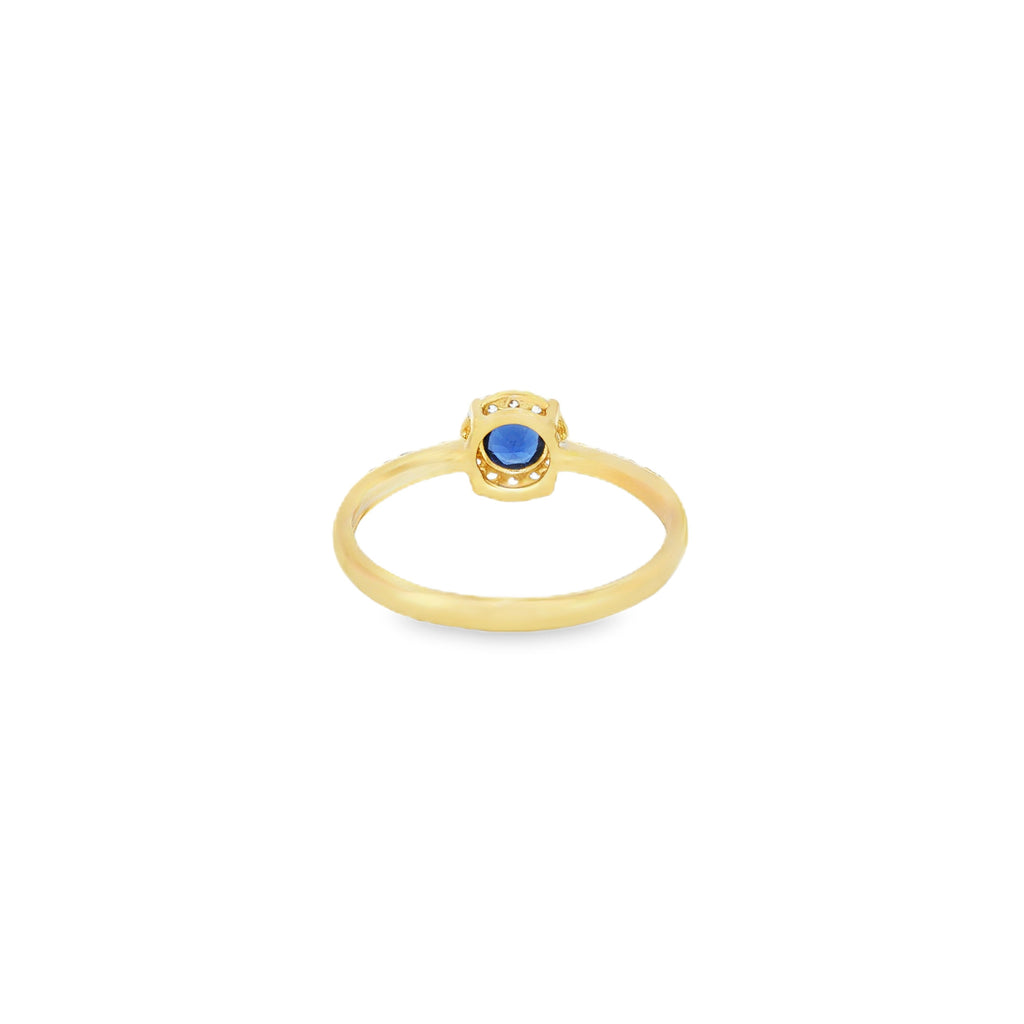 ANILLO FLOR ZIRCÓN AZUL