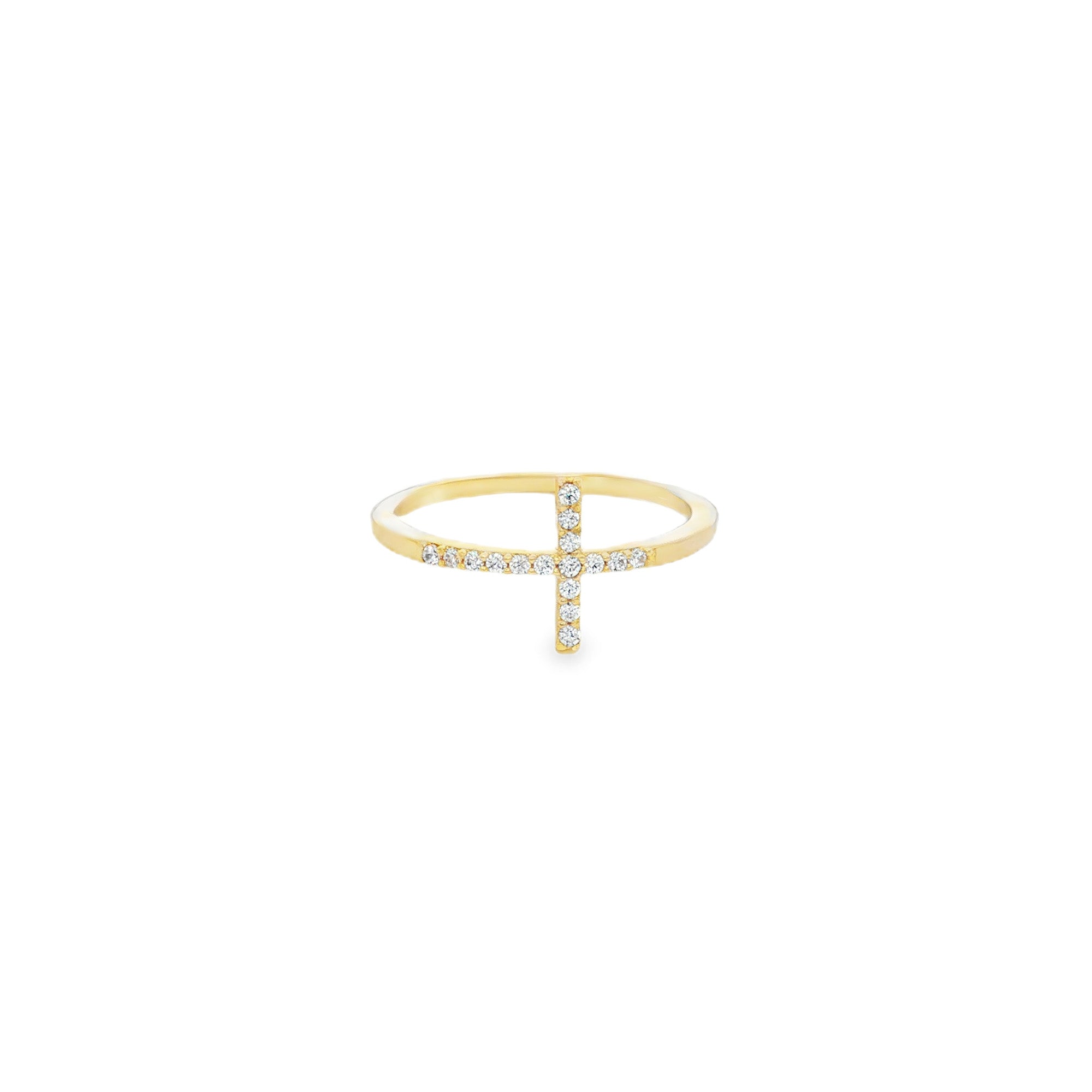 ANILLO CRUZ CON ZIRCONES