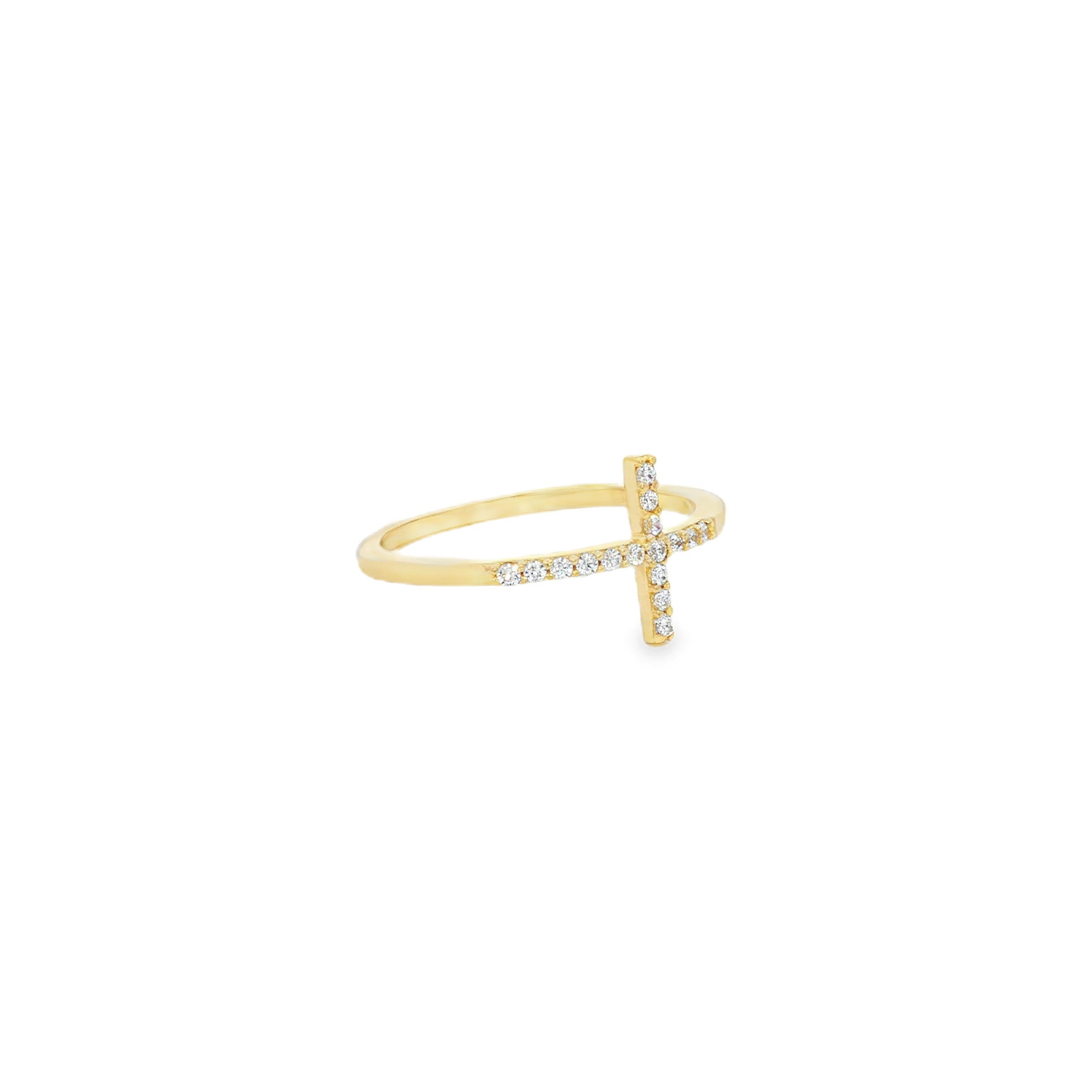 ANILLO CRUZ CON ZIRCONES