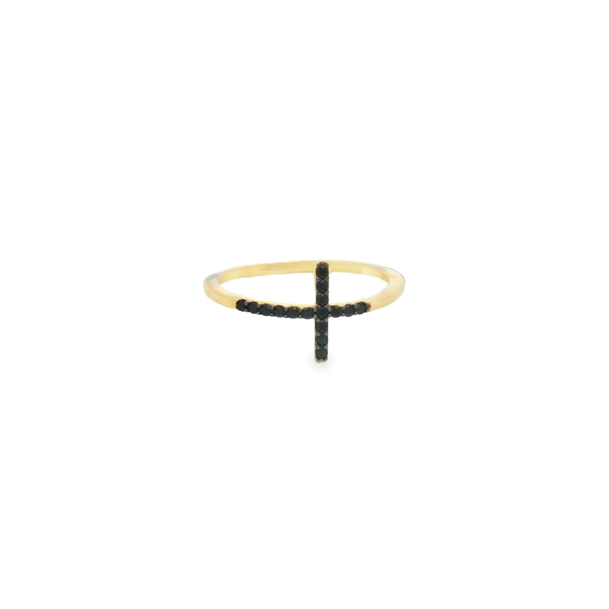 ANILLO CRUZ ZIRCÓN NEGRO