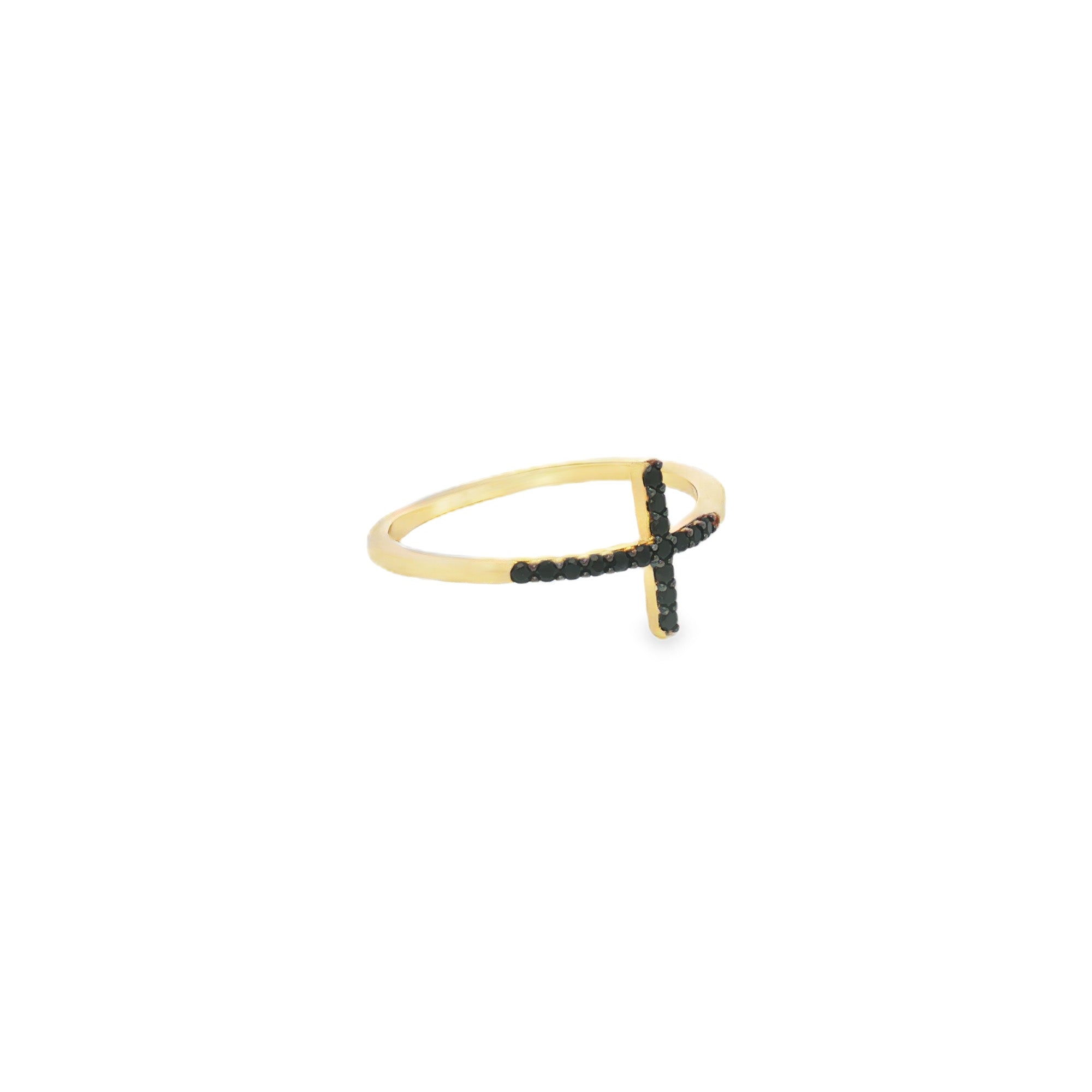 ANILLO CRUZ ZIRCÓN NEGRO