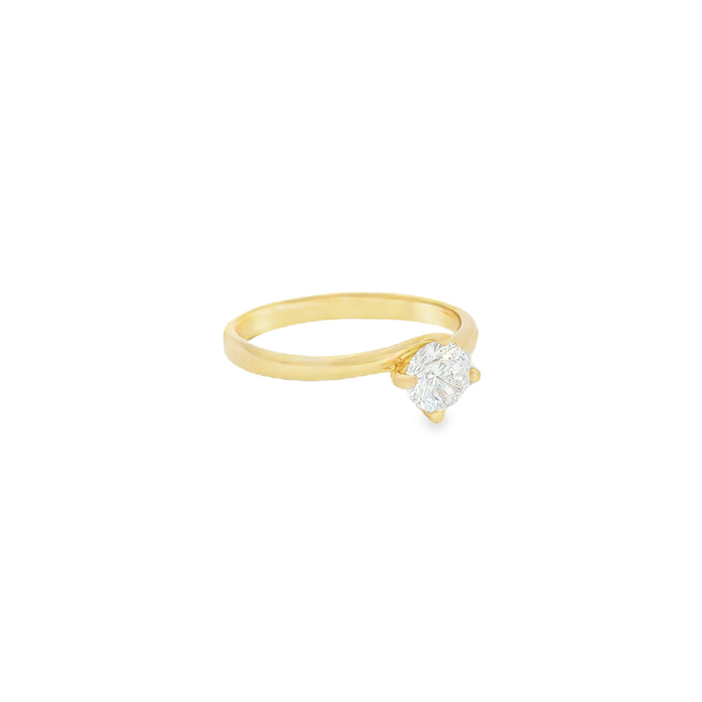 ANILLO SOLITARIO ZIRCÓN CRUZADO