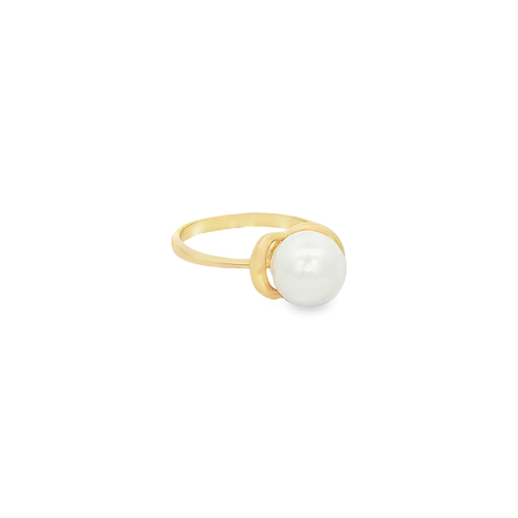 ANILLO PERLA BISEL LATERAL