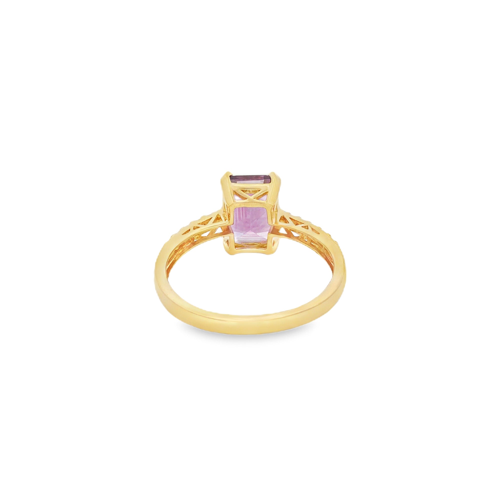 ANILLO SOLITARIO AMATISTA CON ZIRCONES