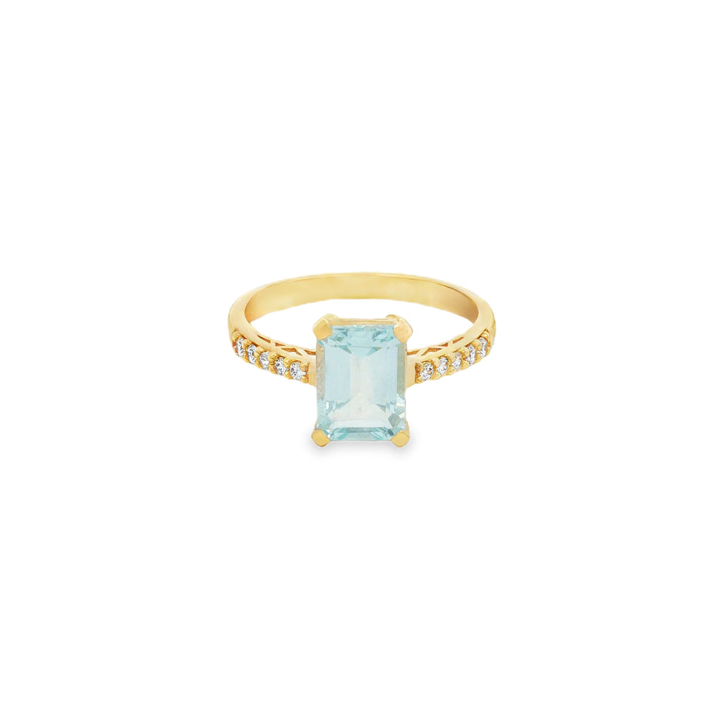 ANILLO SOLITARIO TOPACIO CON ZIRCONES