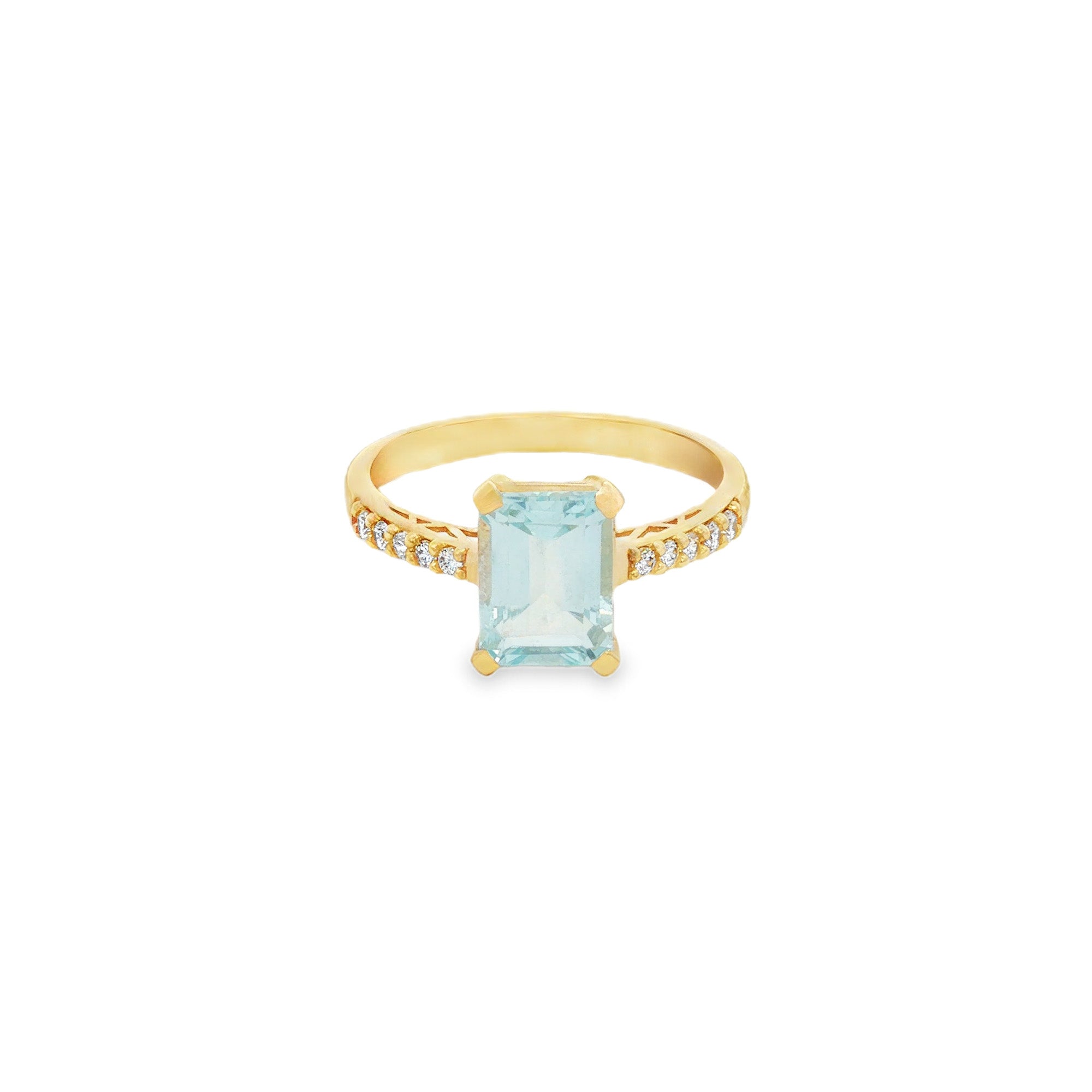 ANILLO SOLITARIO TOPACIO CON ZIRCONES