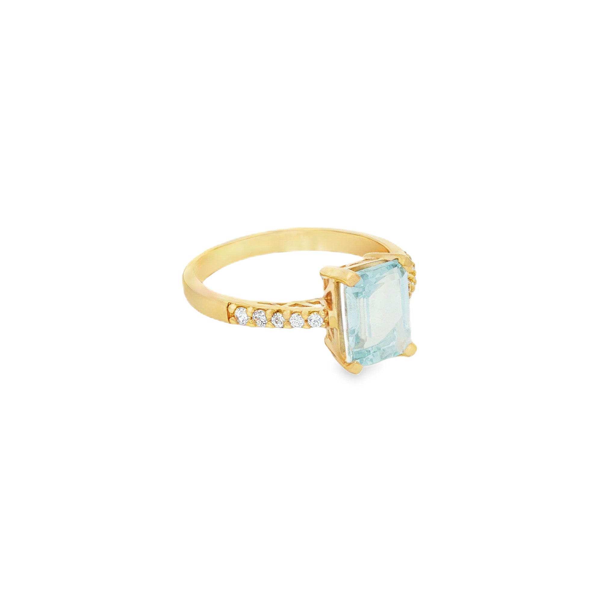 ANILLO SOLITARIO TOPACIO CON ZIRCONES