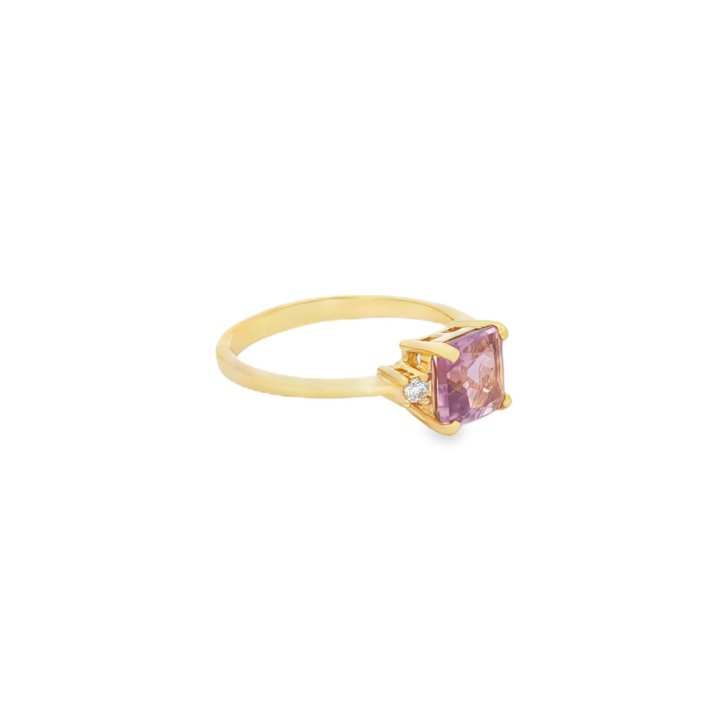 ANILLO AMATISTA CON ZIRCONES