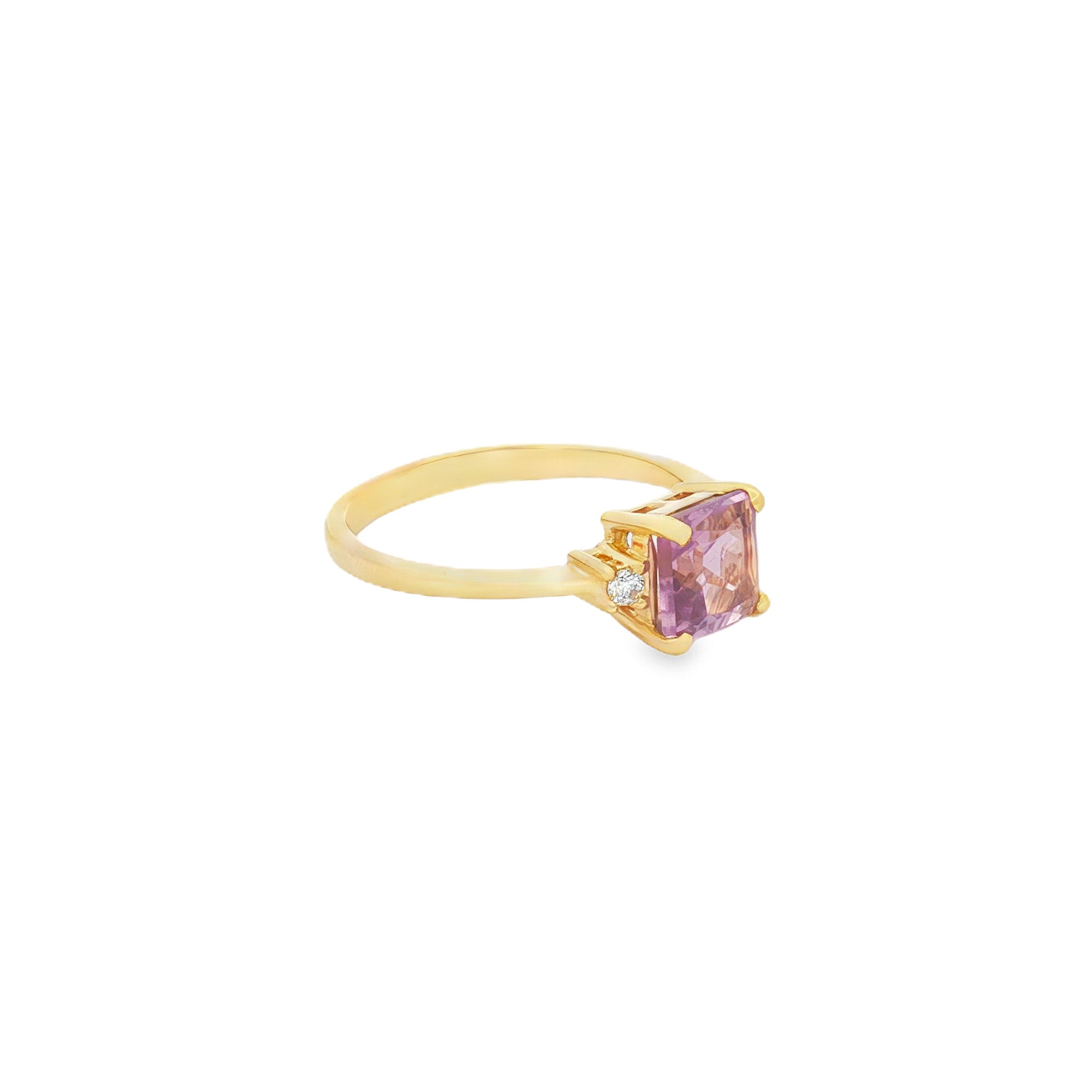 ANILLO AMATISTA CON ZIRCONES