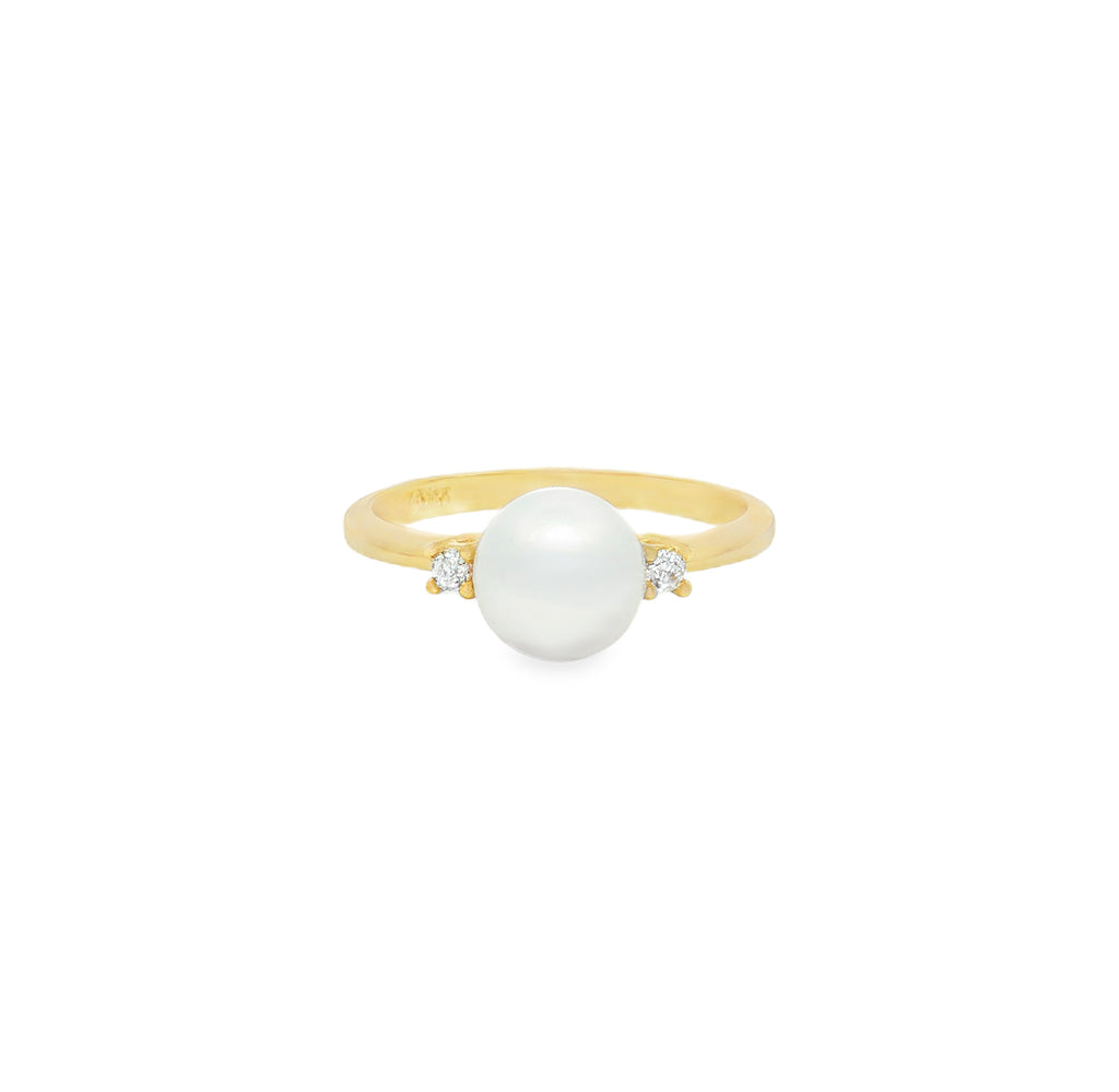 ANILLO CON PERLA Y ZIRCÓN