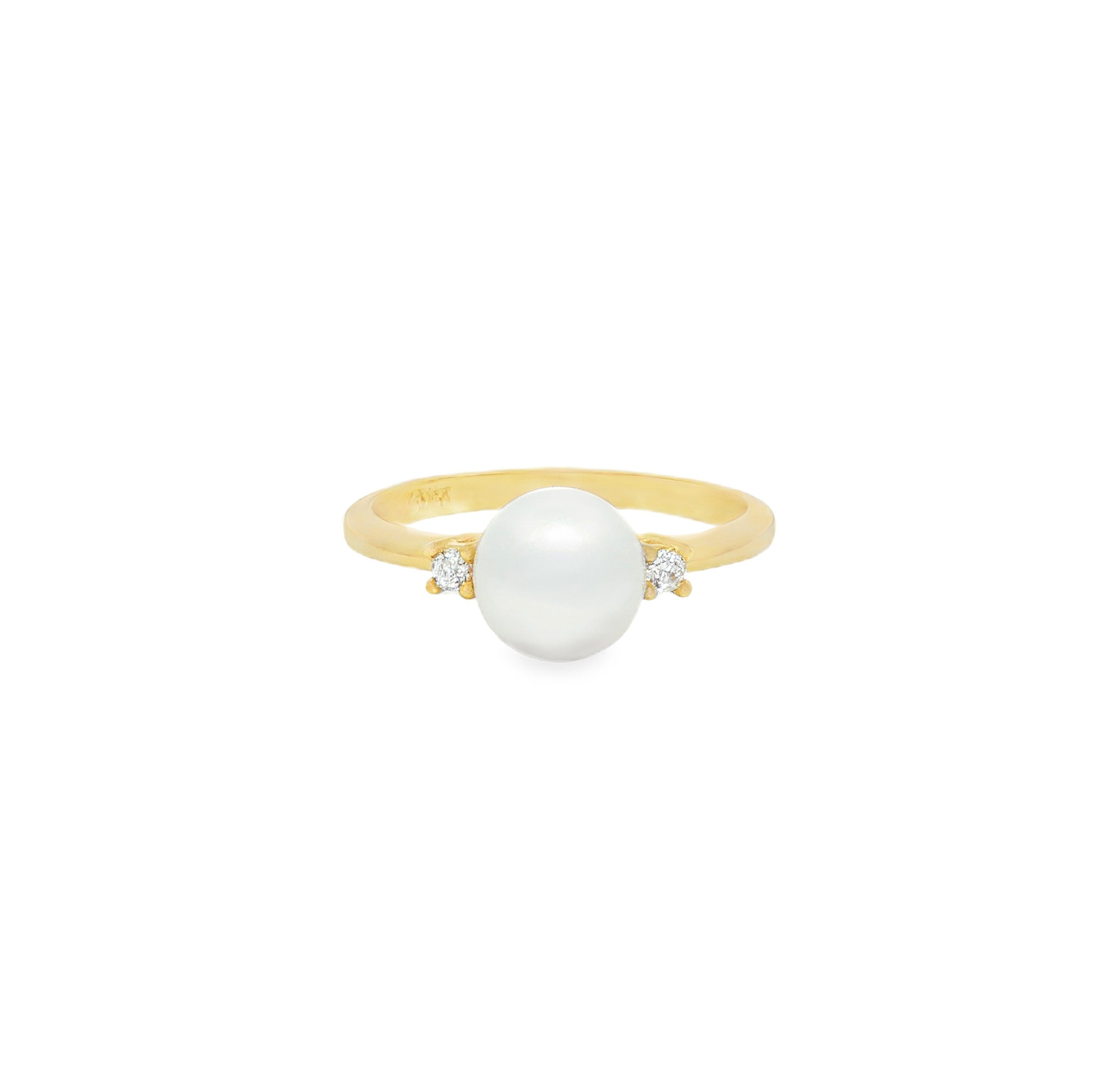 ANILLO CON PERLA Y ZIRCÓN
