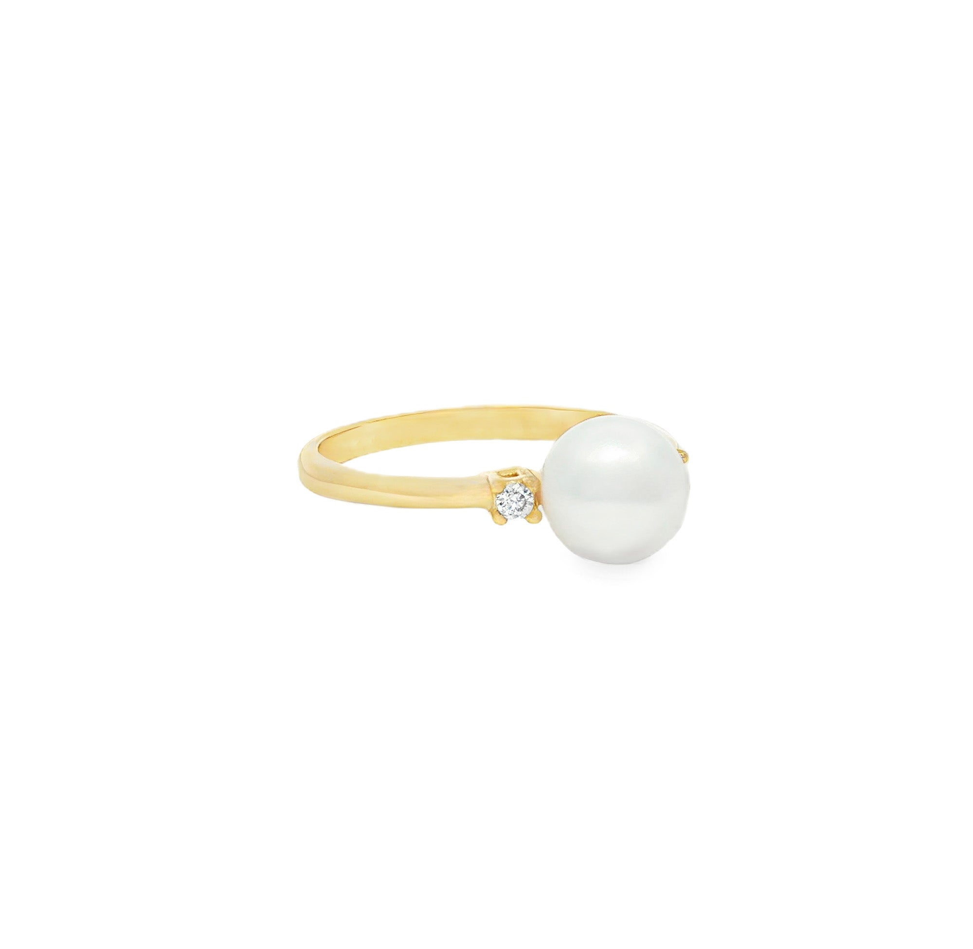 ANILLO CON PERLA Y ZIRCÓN