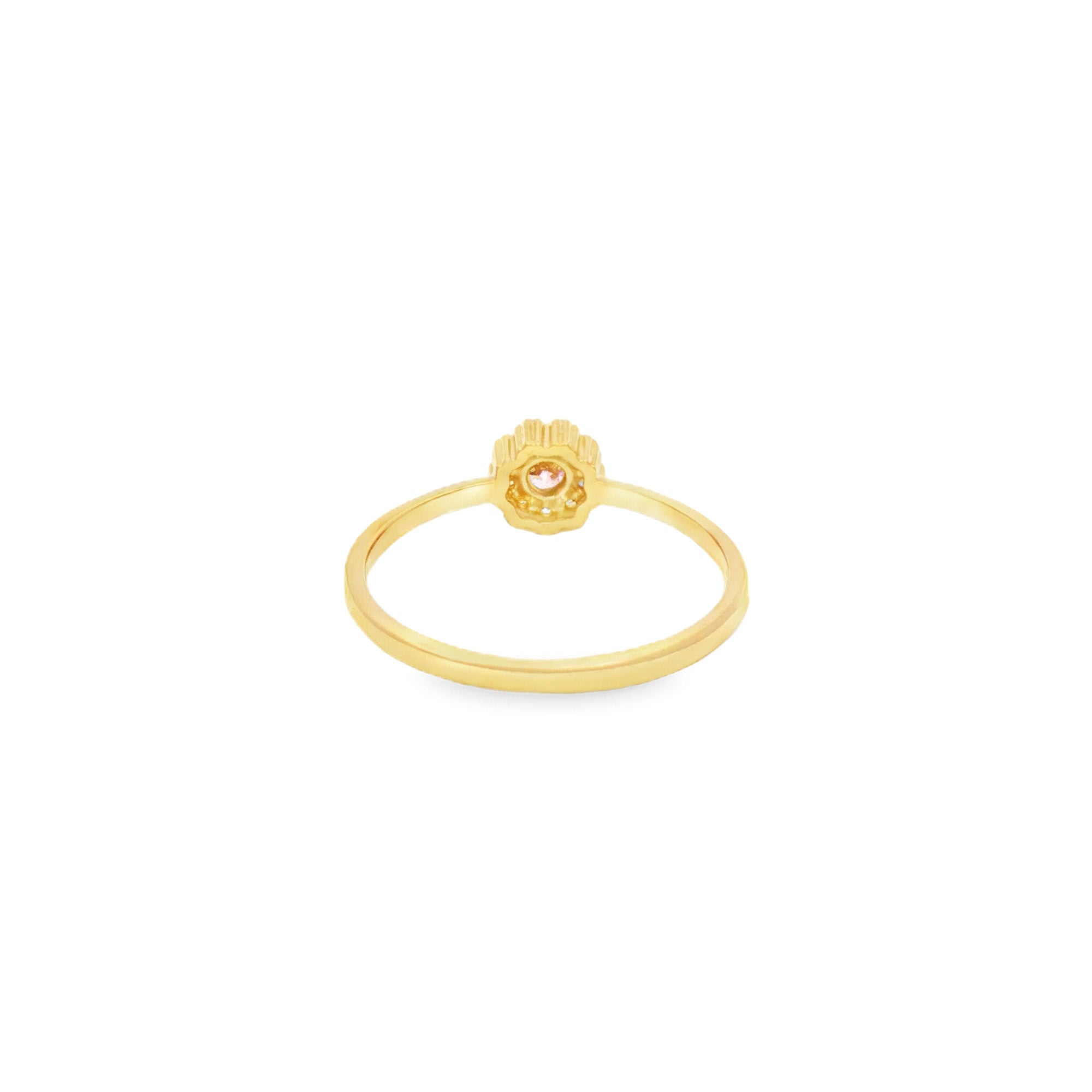 ANILLO FLOR ZIRCONES ROSADOS