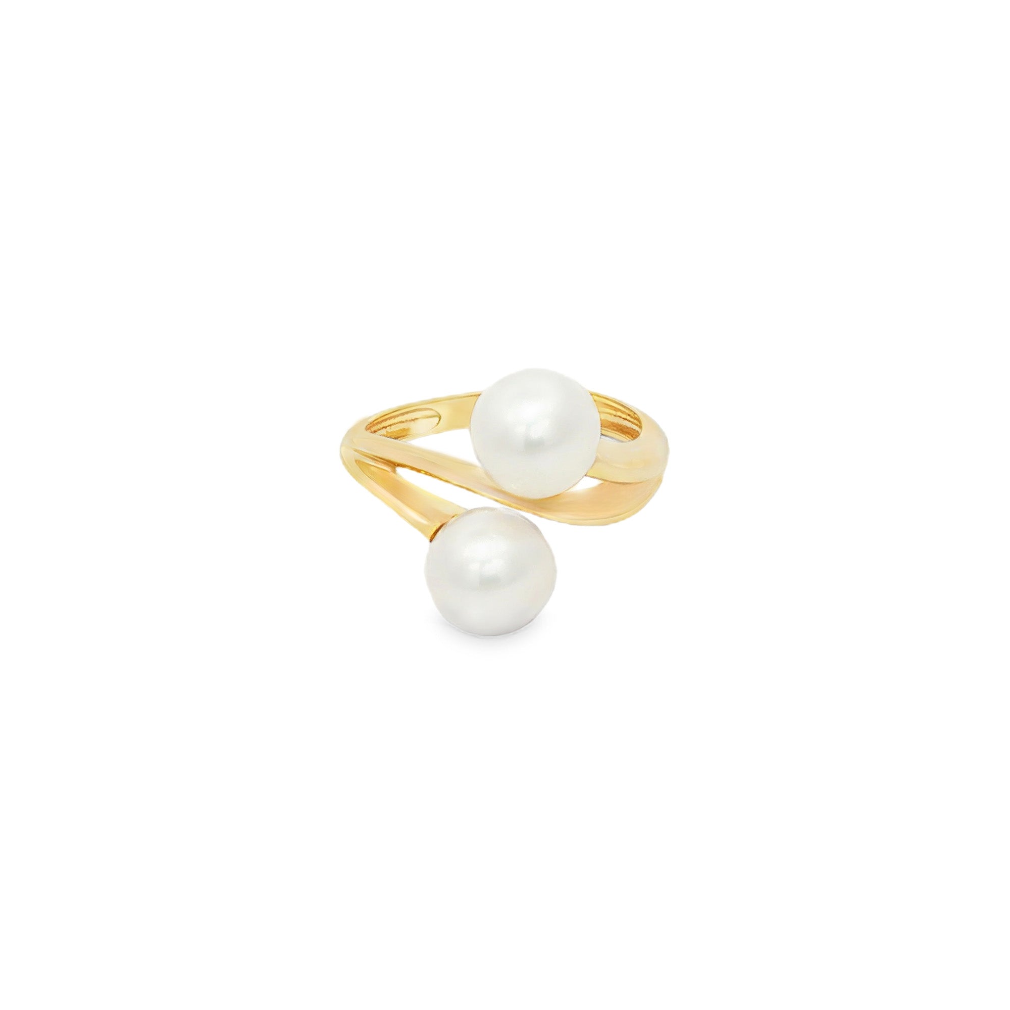 ANILLO CRUZADO CON PERLAS
