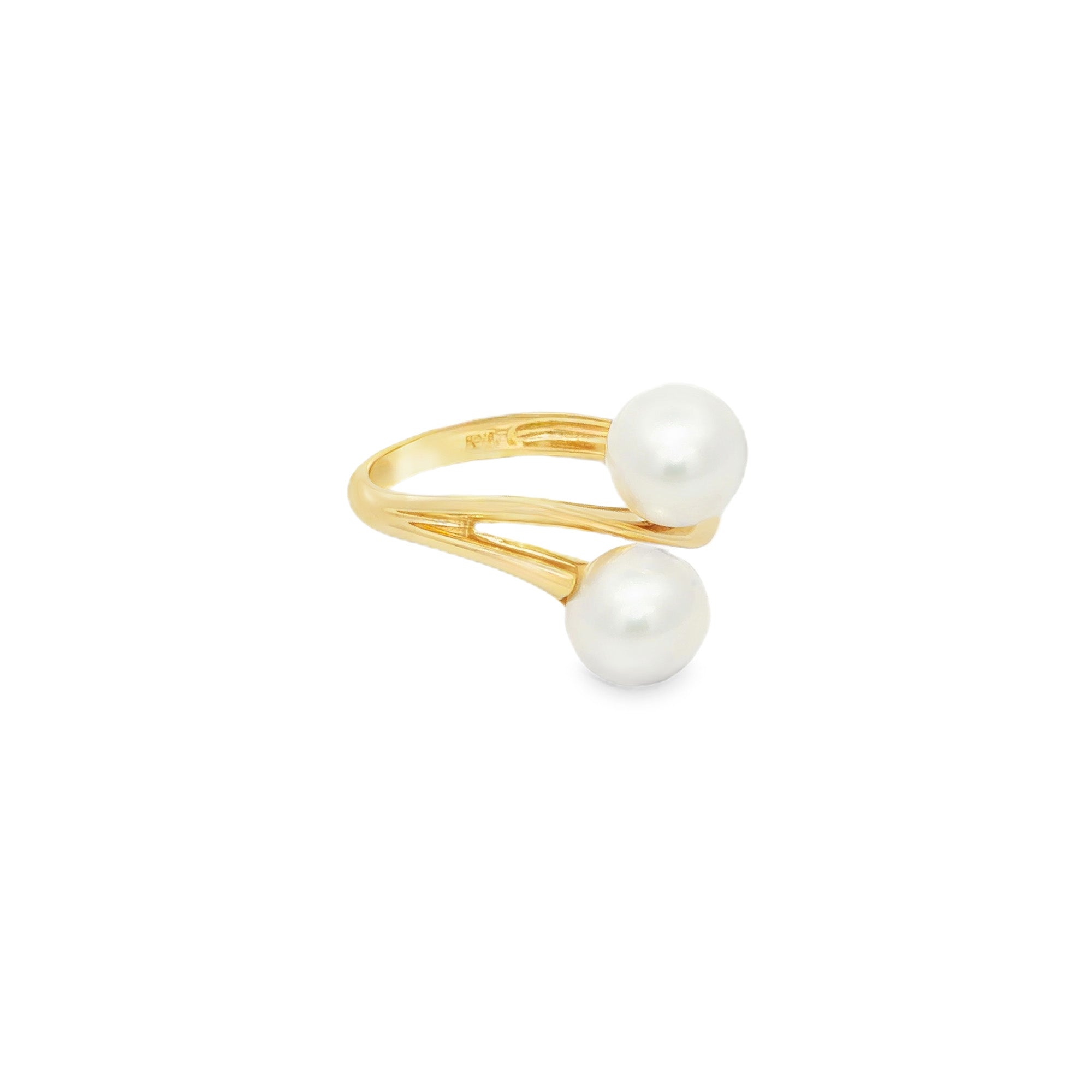 ANILLO CRUZADO CON PERLAS