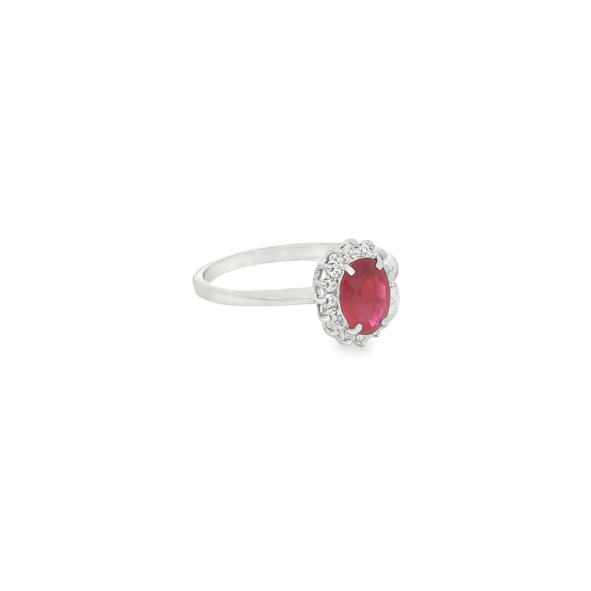 ANILLO FLOR RUBÍ Y DIAMANTES