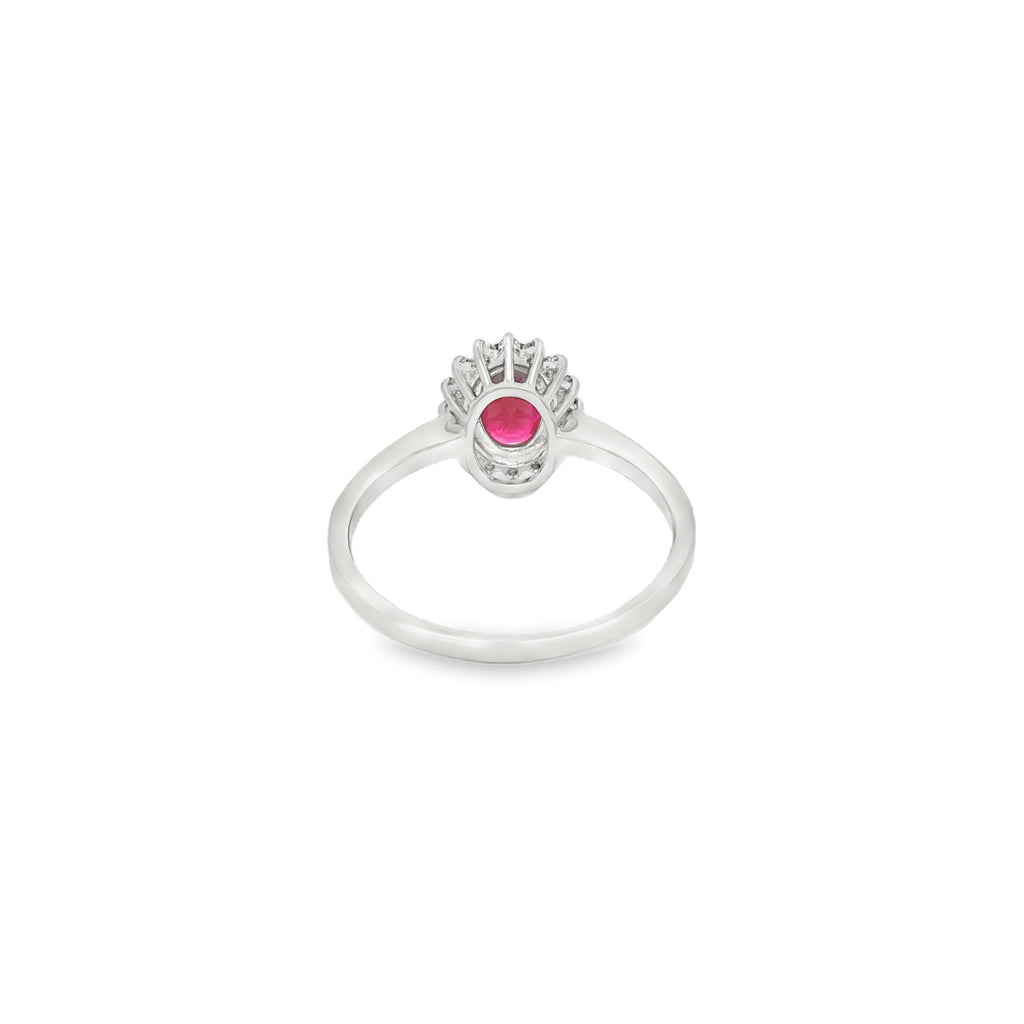 ANILLO FLOR RUBÍ Y DIAMANTES
