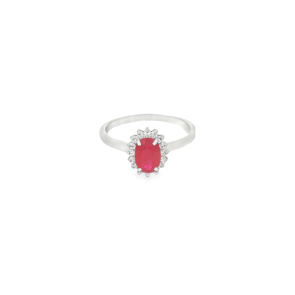 ANILLO FLOR RUBÍ Y DIAMANTES