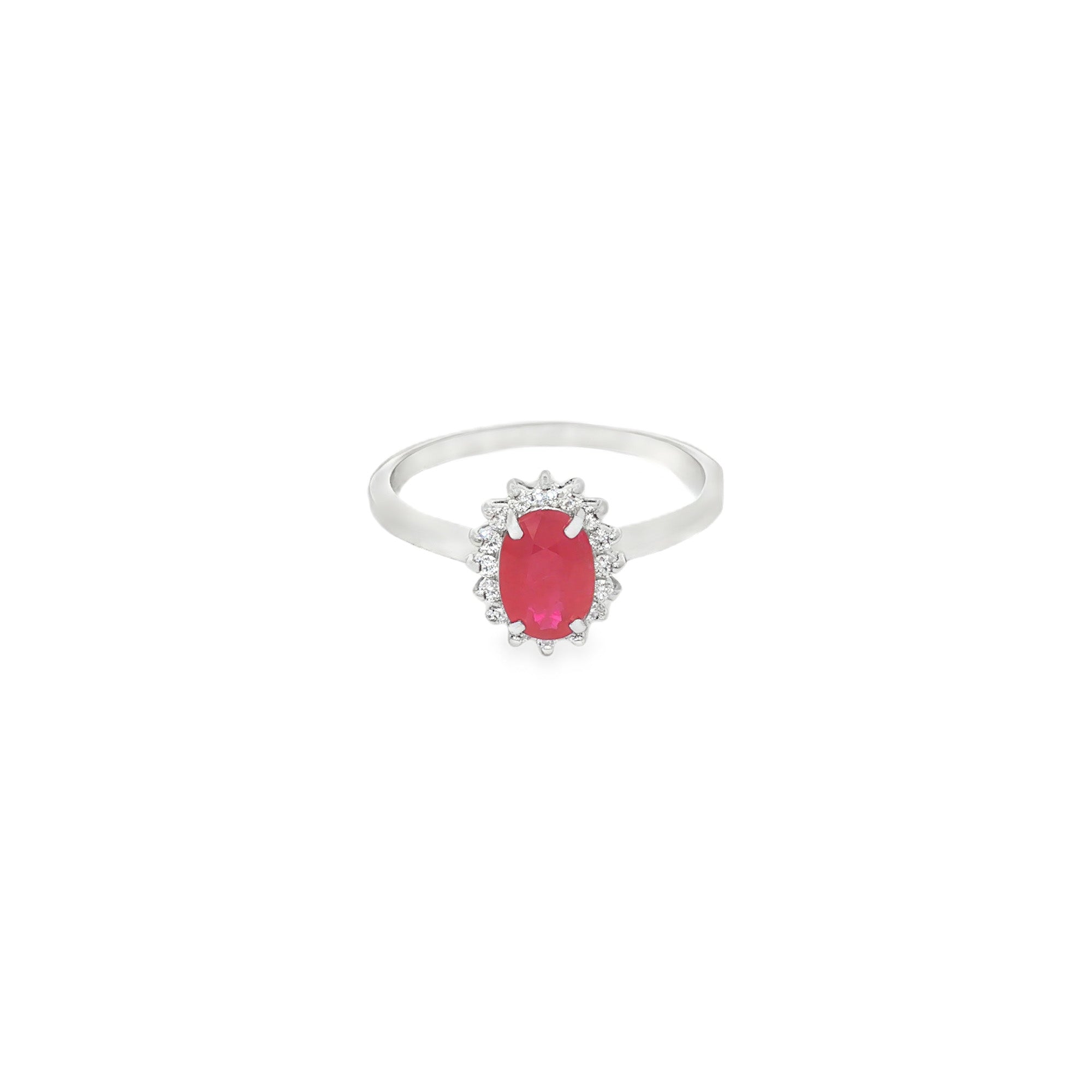 ANILLO FLOR RUBÍ Y DIAMANTES