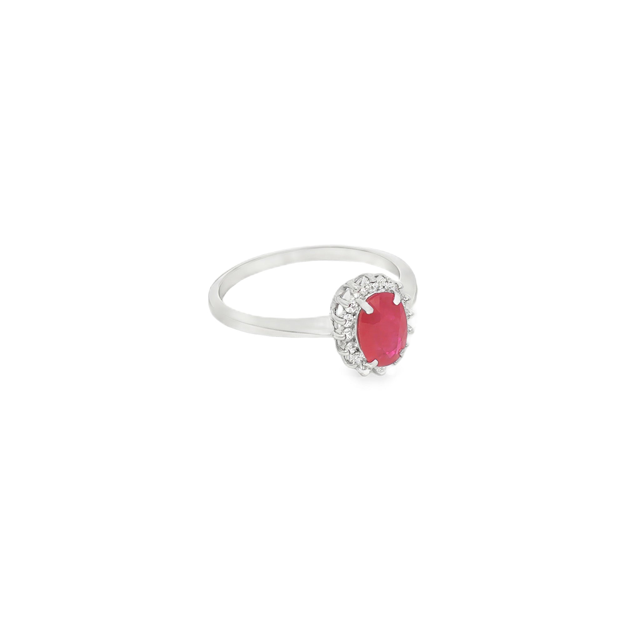 ANILLO FLOR RUBÍ Y DIAMANTES