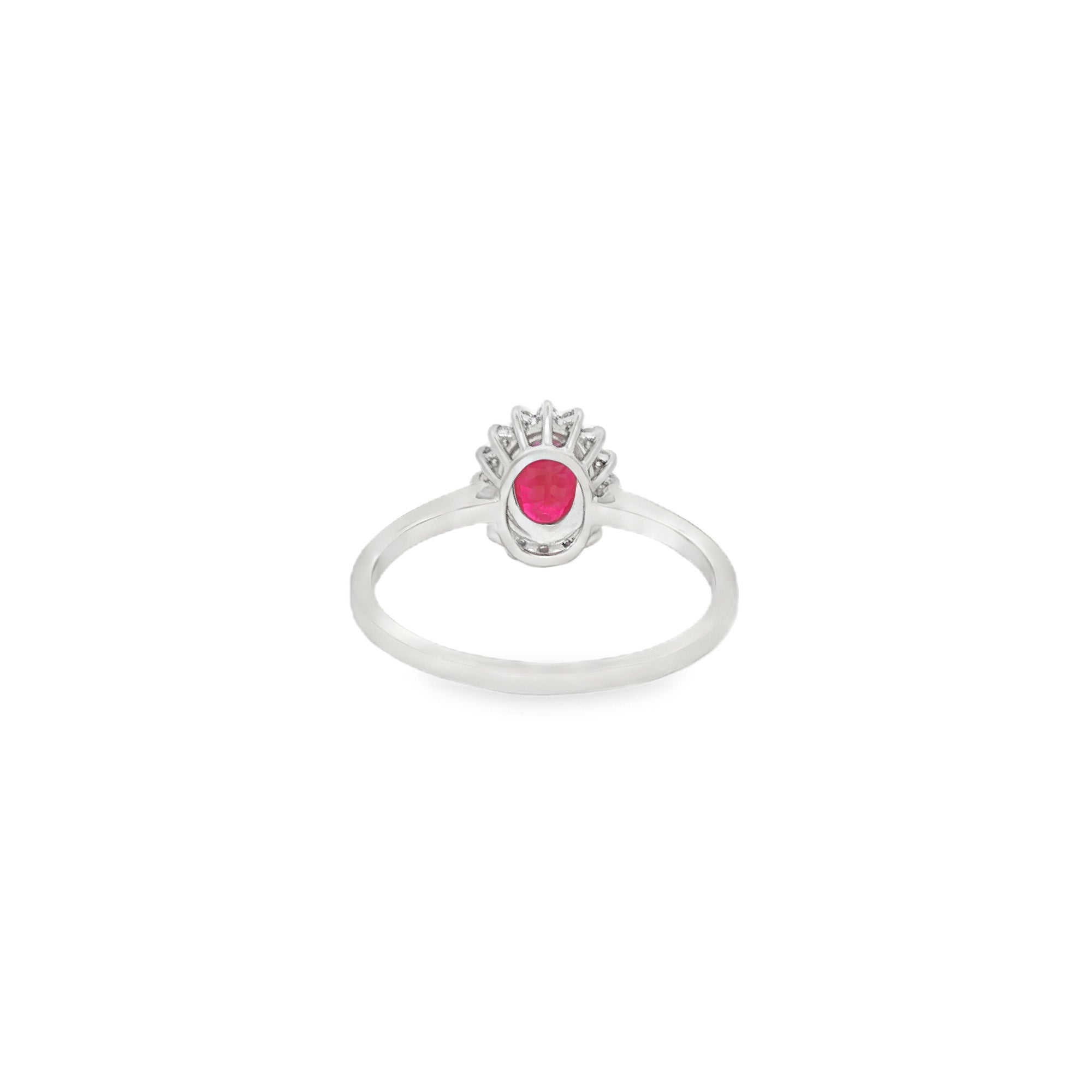 ANILLO FLOR RUBÍ Y DIAMANTES