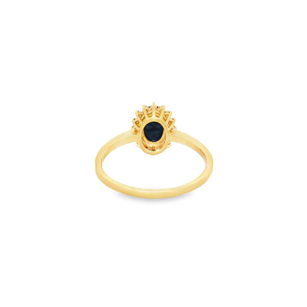 ANILLO FLOR CON ZAFIRO Y DIAMANTES