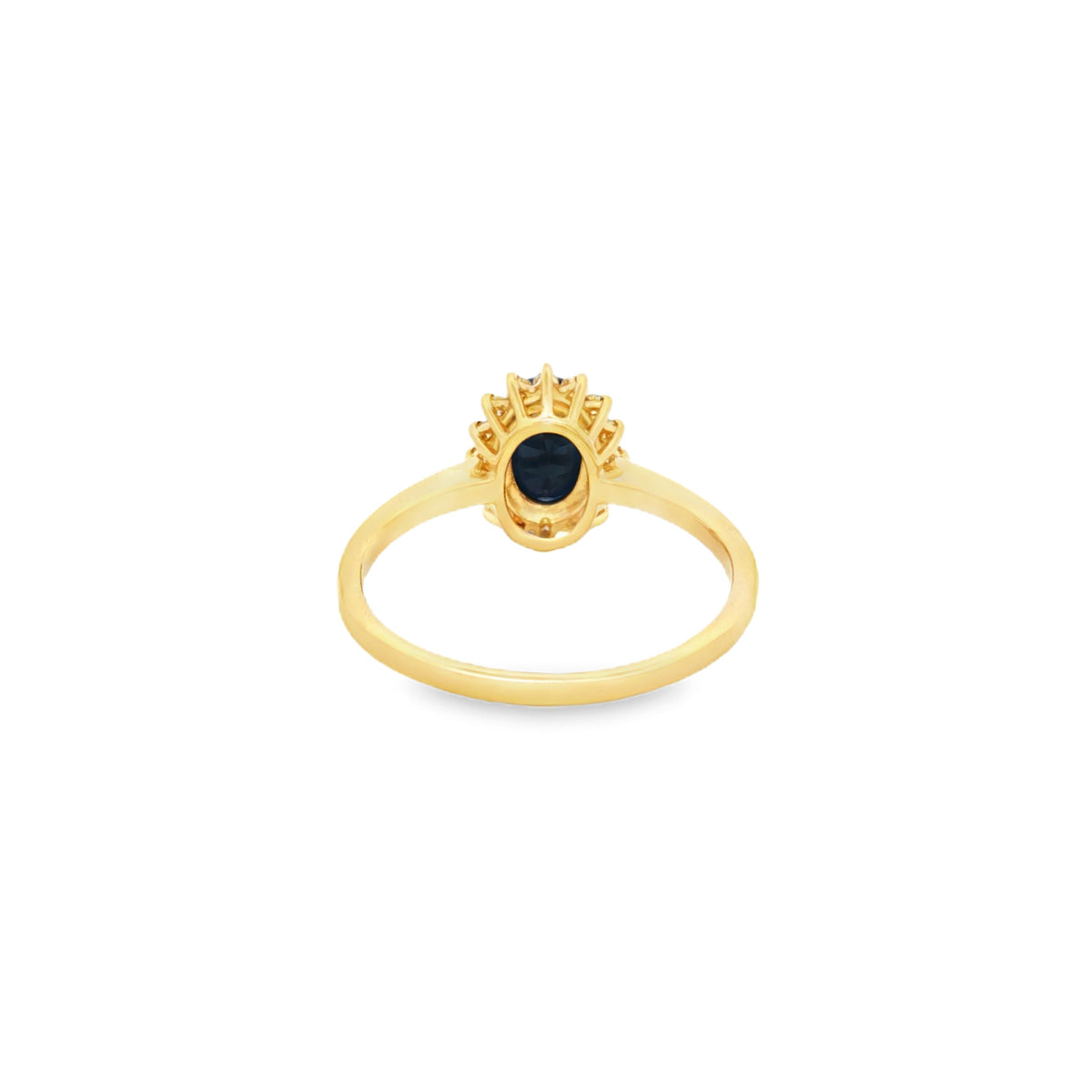 ANILLO FLOR CON ZAFIRO Y DIAMANTES