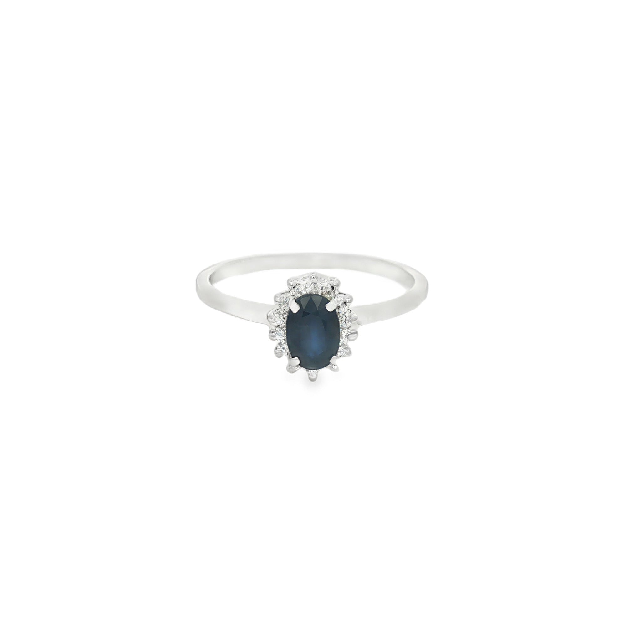 ANILLO FLOR ZAFIRO Y DIAMANTES