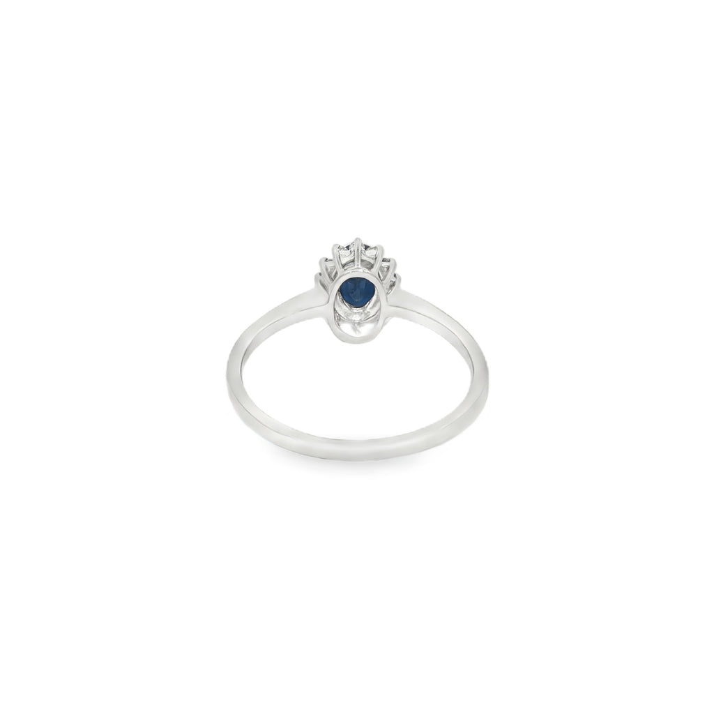 ANILLO FLOR ZAFIRO Y DIAMANTES