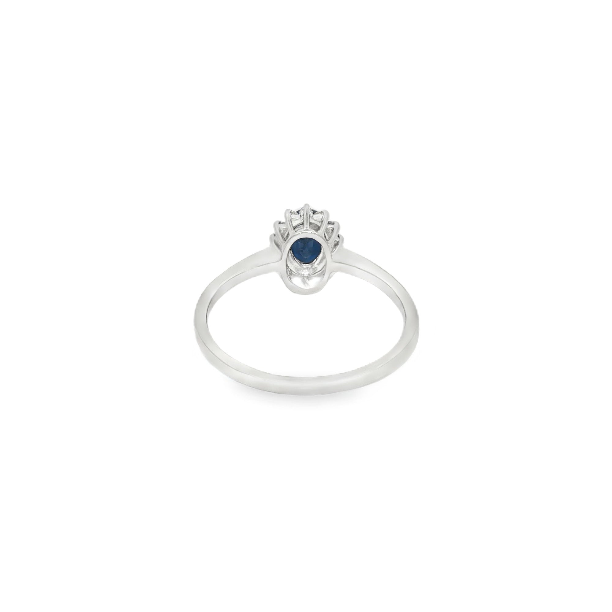 ANILLO FLOR ZAFIRO Y DIAMANTES
