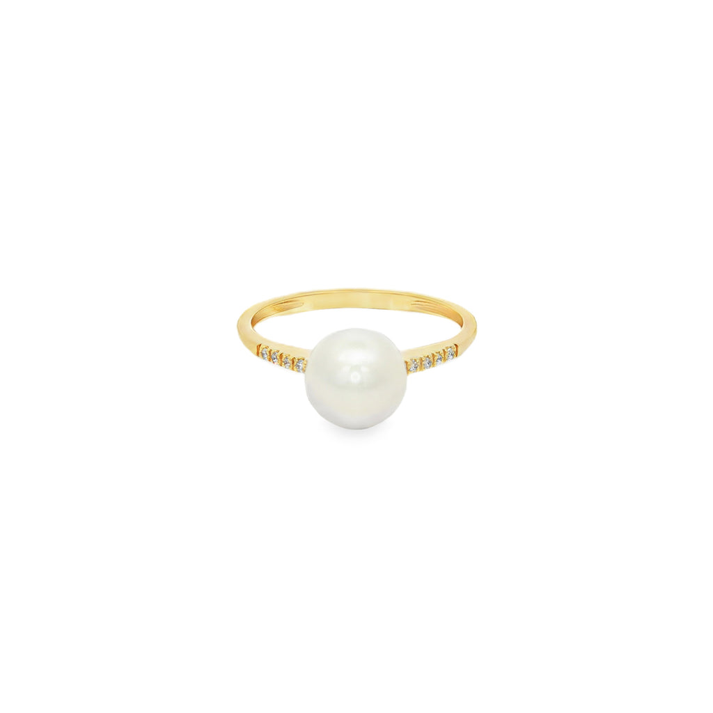 ANILLO CON PERLA Y DIAMANTES