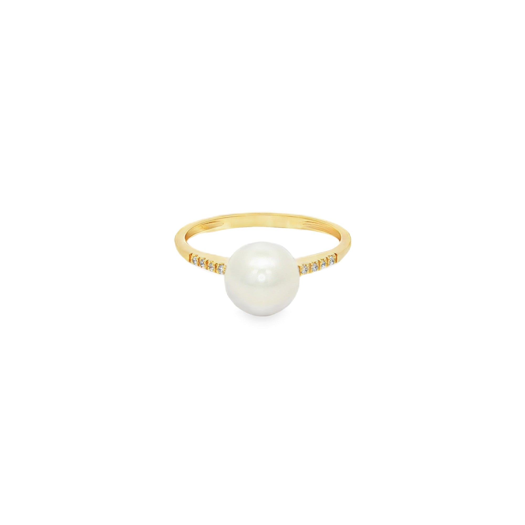 ANILLO CON PERLA Y DIAMANTES