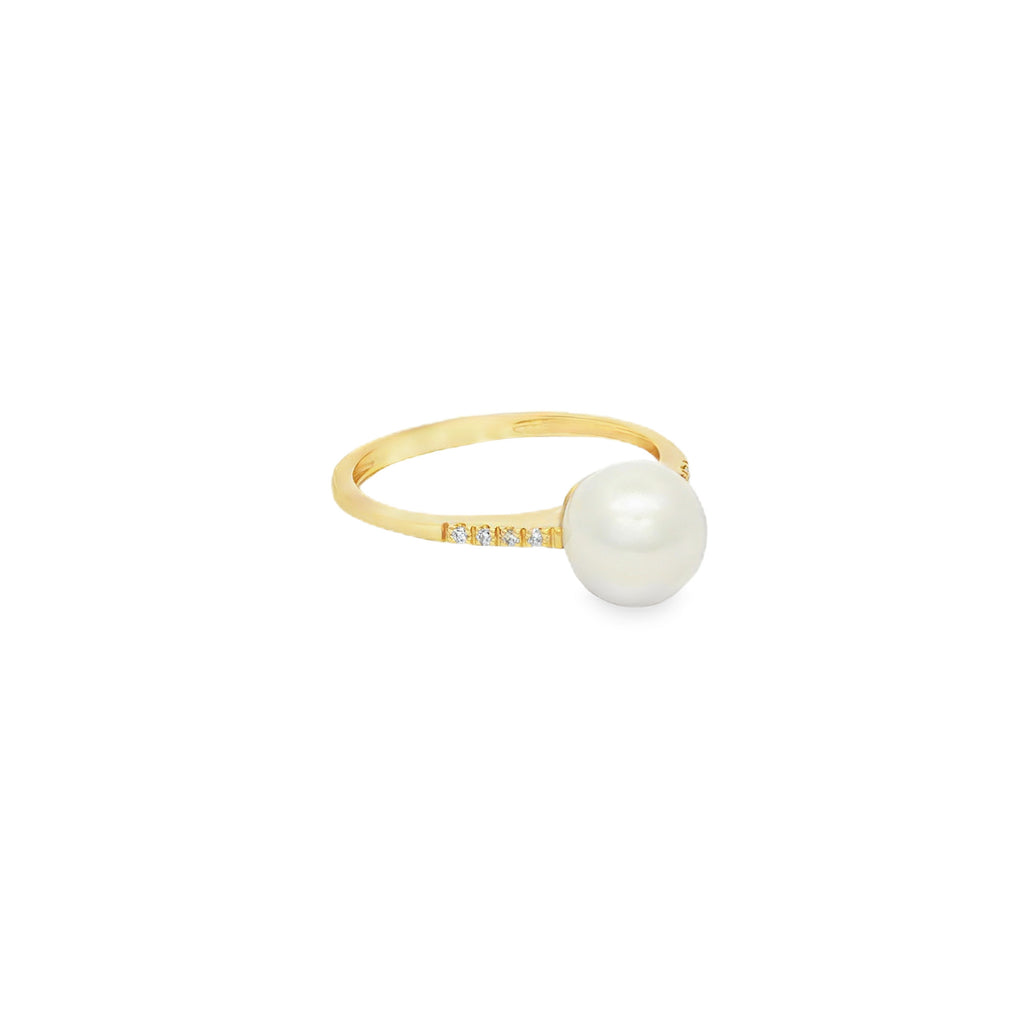 ANILLO CON PERLA Y DIAMANTES