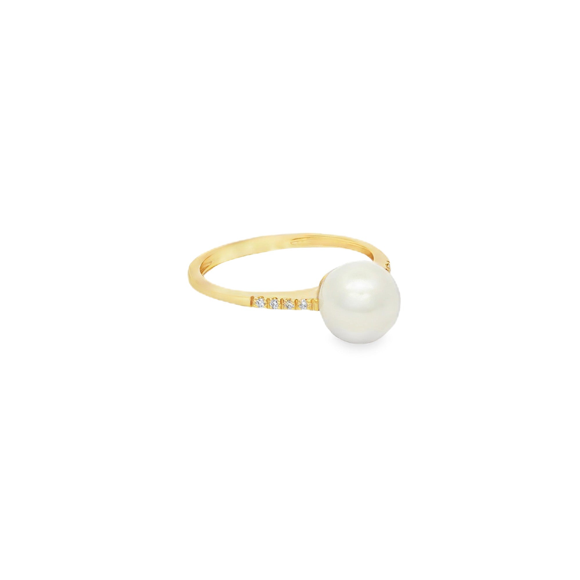 ANILLO CON PERLA Y DIAMANTES