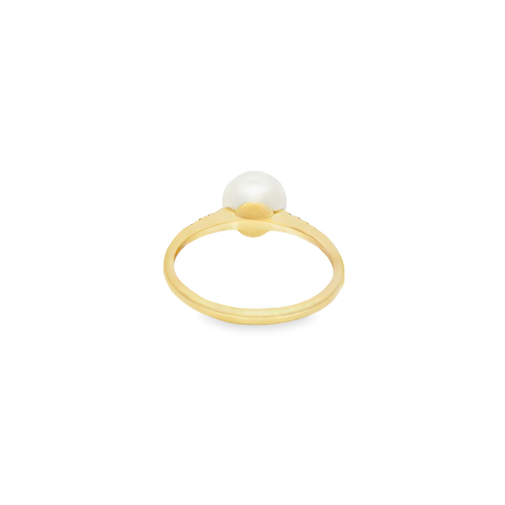 ANILLO CON PERLA Y DIAMANTES