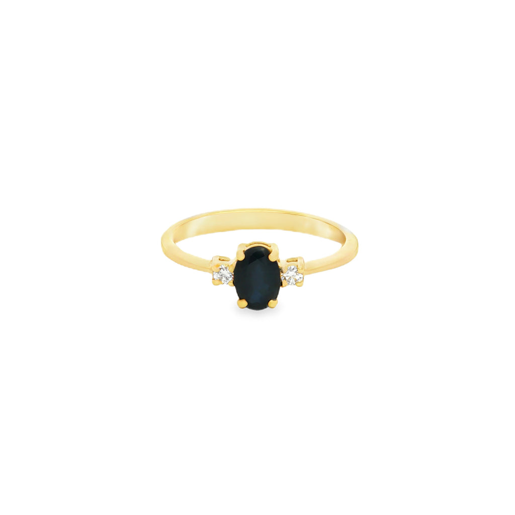 ANILLO CON ZAFIRO Y DIAMANTES