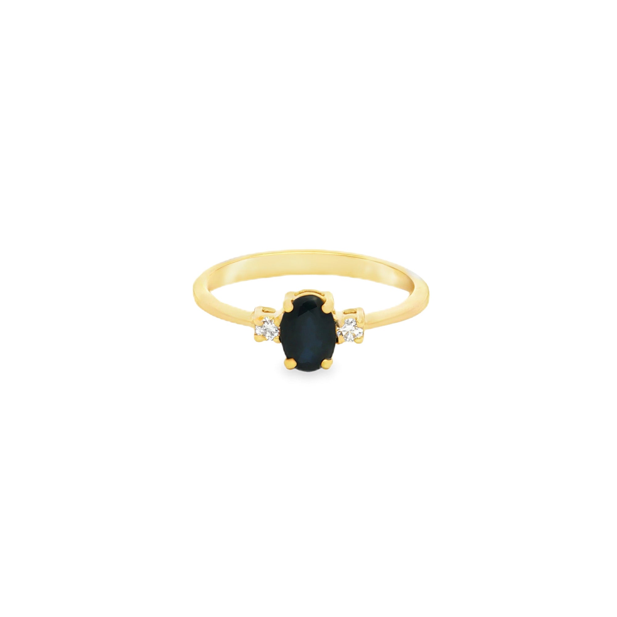 ANILLO CON ZAFIRO Y DIAMANTES