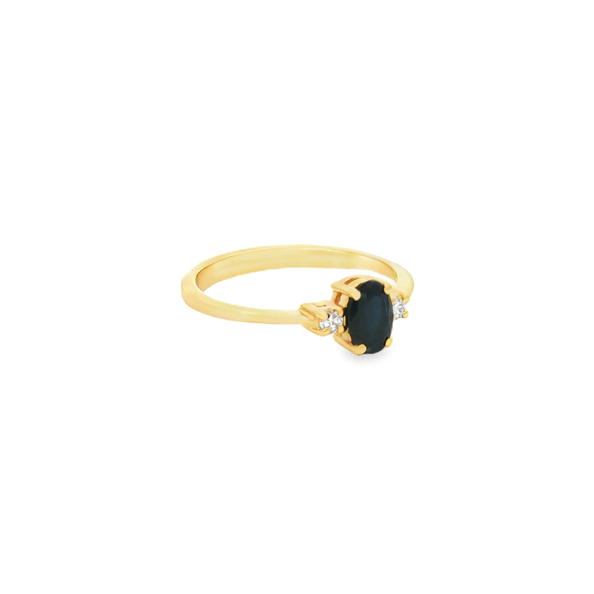 ANILLO CON ZAFIRO Y DIAMANTES