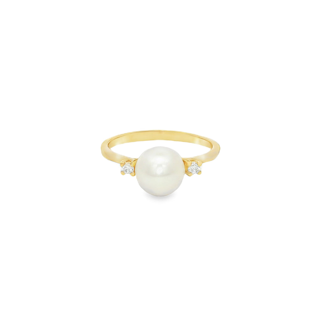 ANILLO PERLA Y DIAMANTES