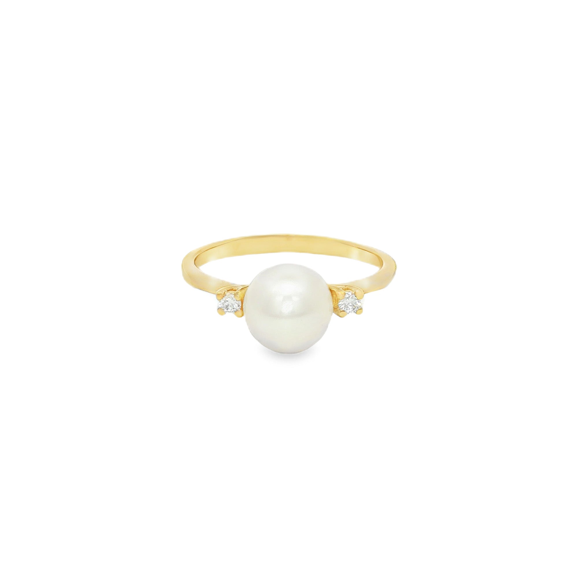 ANILLO PERLA Y DIAMANTES